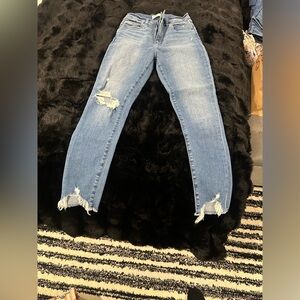 Abercrombie & high waisted skinny jeans. Distressed. Size 2 or 26